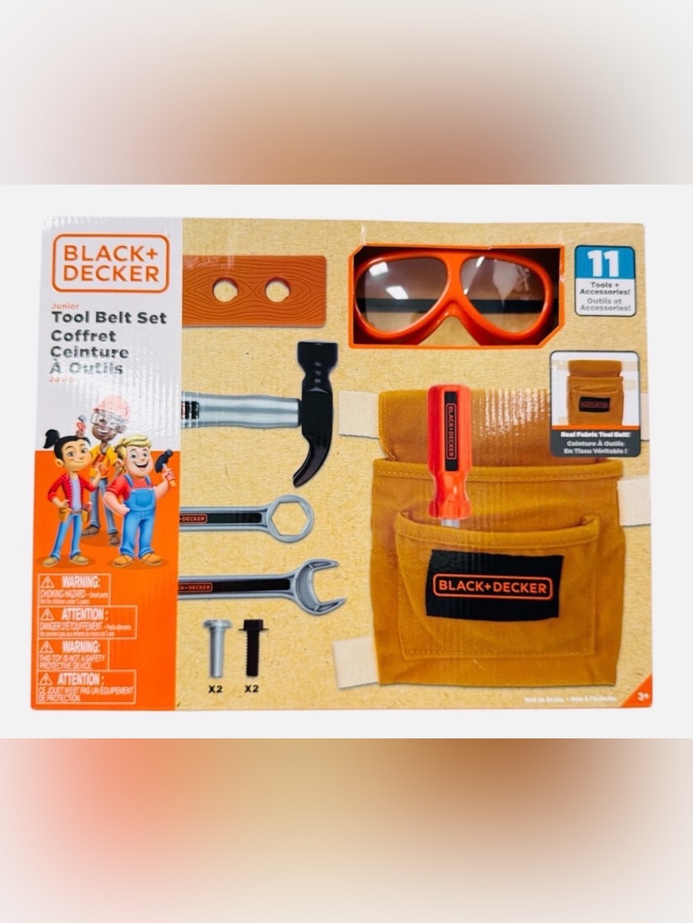 Black & Decker Orange and Tan Kids Tool Belt Play Set